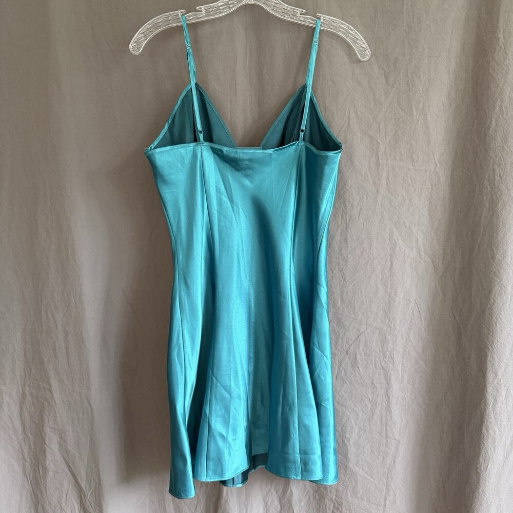 NWT Vintage Victoria’s Secret Gold Label Turquoise Satin Slip Dress Y2K 90s M - Picture 4 of 8